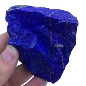 Badakhshan Lapis Lazuli Raw Chunk, Polished Blue Crystal Stone, 308 Grams