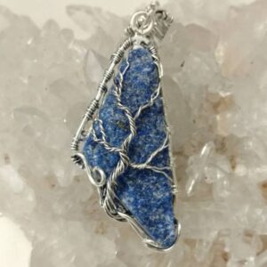 Beautiful Wire Wrapped Rough Lapis Tree of Life