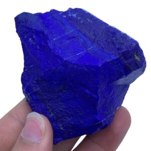 Lapis Lazuli Raw Crystal Chunk, Polished Blue Rough Stone with Pyrite