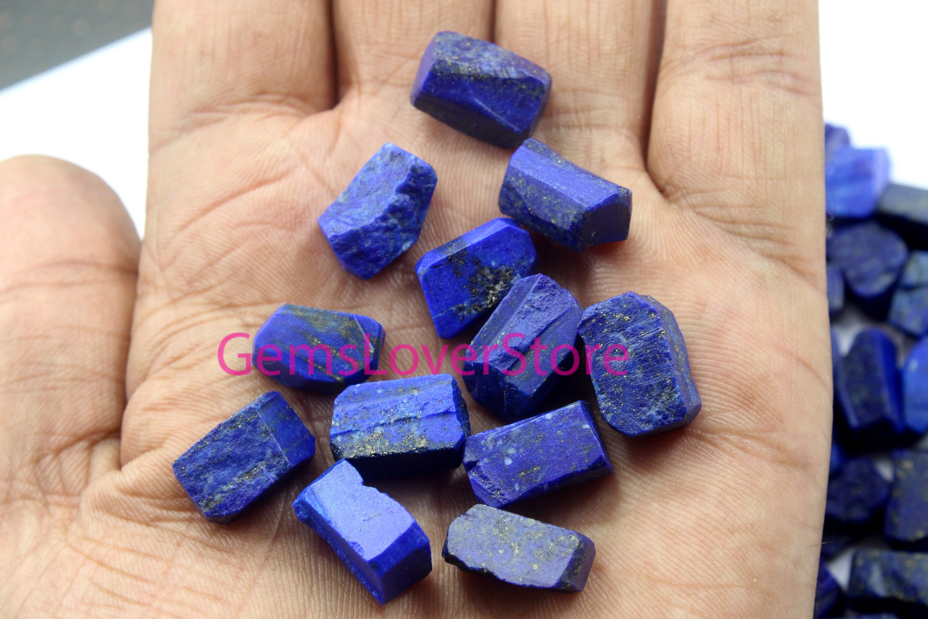 Raw Lapis Lazuli Gemstone Pieces: Deep Blue Mineral Rough (14-16 Mm) Raw Lapis Lazuli Gemstone Pieces: Deep Blue Mineral Rough (14-16 Mm)