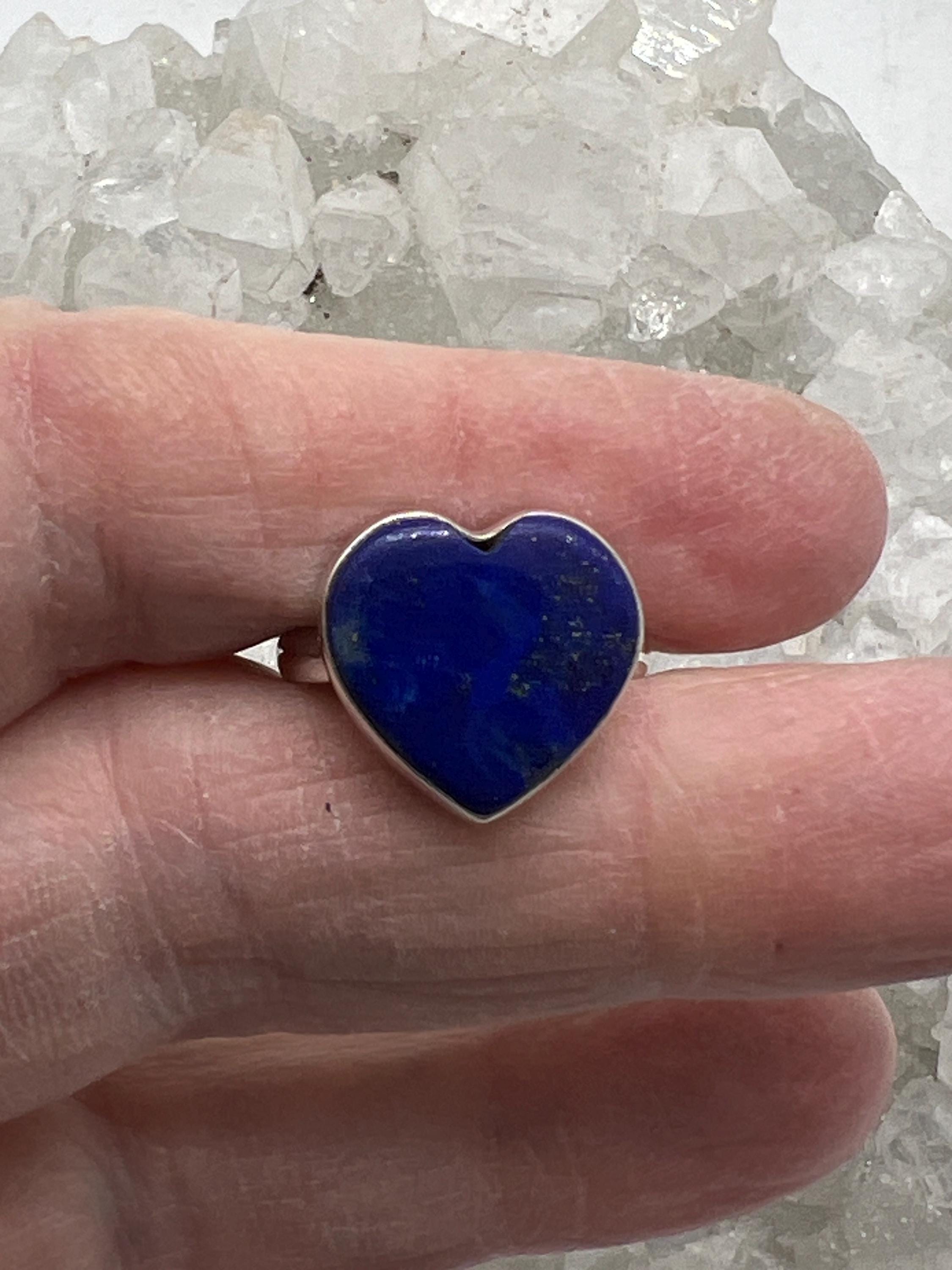 Lapis Heart Ring, Size 5 1/2