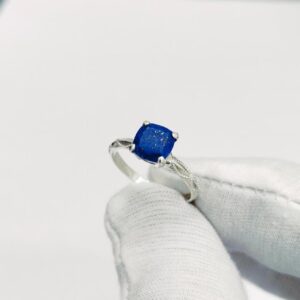 Natural Lapis Lazuli Ring, 925 Sterling Silver Ring, cushion cut Lapis Lazuli Ring, Faceted Lapis Lazuli Ring, lapis silver ring, lapis band Natural Lapis Lazuli Ring, 925 Sterling Silver Ring, cushion cut Lapis Lazuli Ring, Faceted Lapis Lazuli Ring, lapis silver ring, lapis band