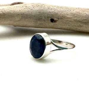 Oval Lapis Lazuli Ring, Minimalist Sterling Silver, Size 6-10 Oval Lapis Lazuli Ring, Minimalist Sterling Silver, Size 6-10