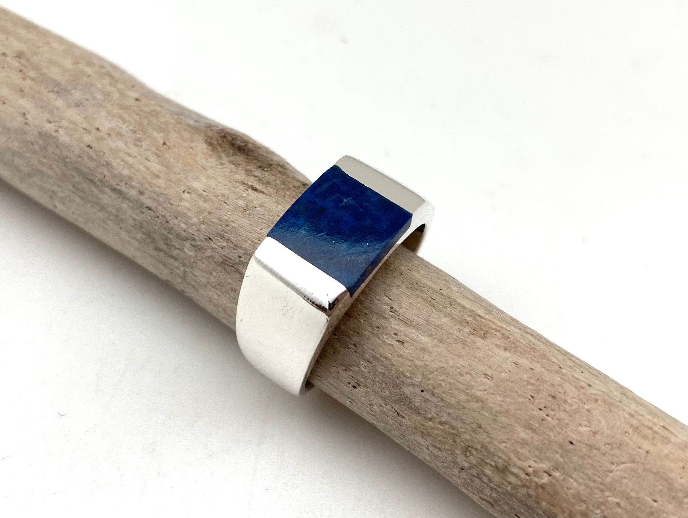 Lapis Lazuli Signet Ring - Modern - 925 Sterling - Minimalist - Men Women Lapis Lazuli Signet Ring - Modern - 925 Sterling - Minimalist - Men Women