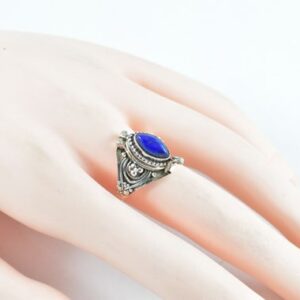 Lapis Lazuli Ring Sterling Silver • Genuine Lapis Lazuli Solitaire Rings • Deep Blue Lapis Rings • Handmade Gemstone Rings • Holiday Gift