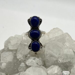 Three Stone Lapis Ring, Size 12