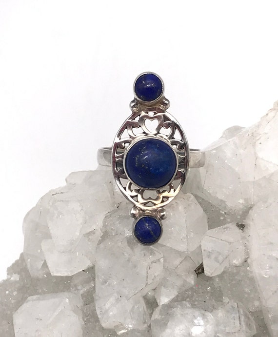 Unique Lapis Ring, Size 8 1/2