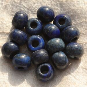 1pc - Perle Pierre - Lapis Lazuli Rondelle 14x10mm Trou 4-5mm Bleu Nuit Roi Doré - 7427039741286