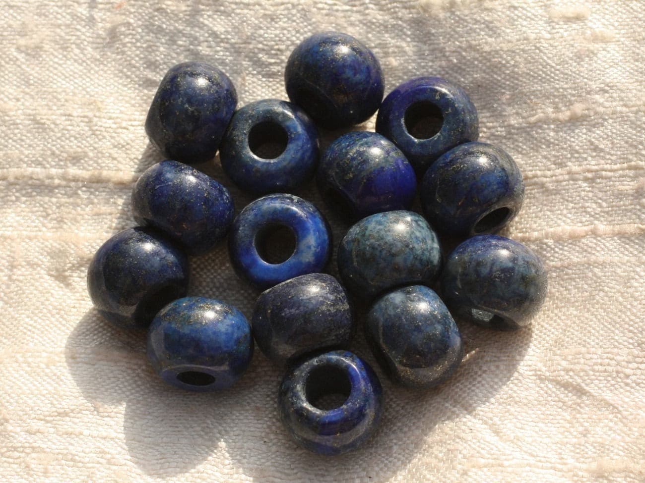 1pc - Perle Pierre - Lapis Lazuli Rondelle 14x10mm Trou 4-5mm Bleu Nuit Roi Doré - 7427039741286