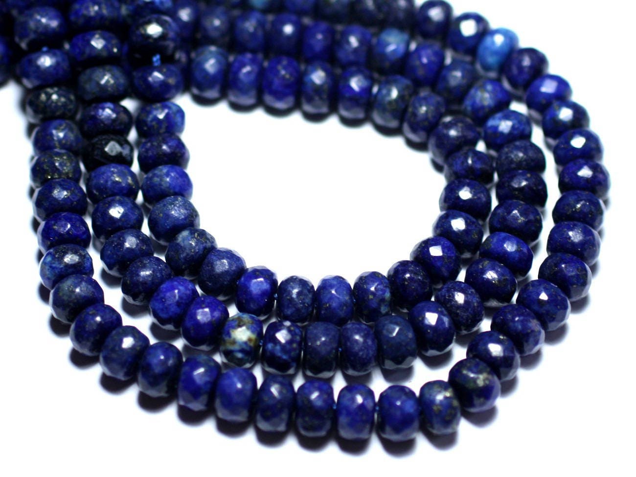 6pc - Perles De Pierre - Lapis Lazuli Rondelles Facettées 8x5mm - 8741140007857 6pc - Perles De Pierre - Lapis Lazuli Rondelles Facettées 8x5mm - 8741140007857