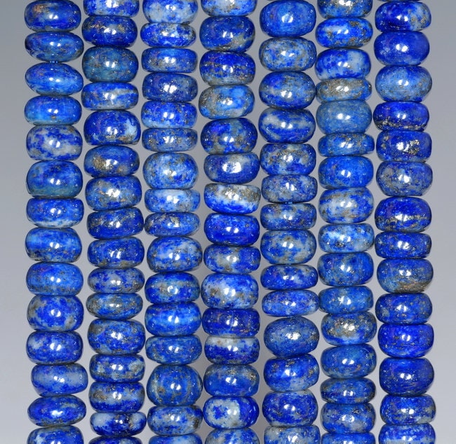 6x3mm Natural Lapis Lazuli Gemstone Grade A Rondelle Loose Beads 7.5 Inch Half Strand (80002679 H-a91)