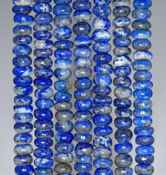6x3mm Natural Lapis Lazuli Gemstone Grade Ab Rondelle Loose Beads 7.5 Inch Half Strand (80002678 H-a91)