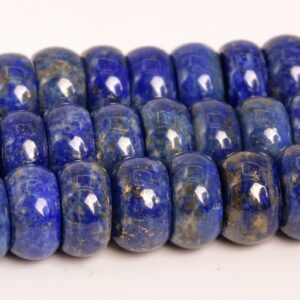 8-9x4-7mm Deep Blue Lapis Lazuli Beads Afghanistan Grade A Genuine Natural Gemstone Rondelle Loose Beads 15"/ 7.5" Bulk Lot Options (108746)