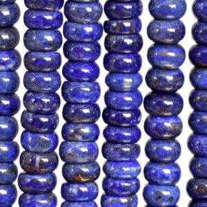 8x3-7mm Deep Blue Lapis Lazuli Beads Afghanistan Grade A Genuine Natural Gemstone Rondelle Loose Beads 15" / 7.5"bulk Lot Options (108748)