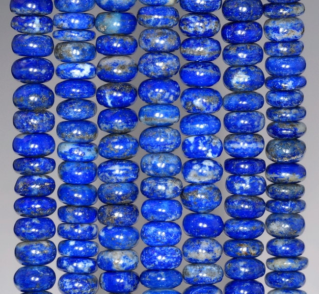 8x4mm Lapis Lazuli Gemstone Grade A Blue Rondelle 8x4mm Loose Beads 7.5 Inch Half Strand (90188810 H-82)