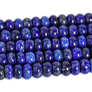 9-10x5-7mm Genuine Natural Deep Blue Lapis Lazuli Loose Beads Afghanistan Grade A Rondelle Shape Beads 15"/ 7.5"bulk Lot Options (108743)