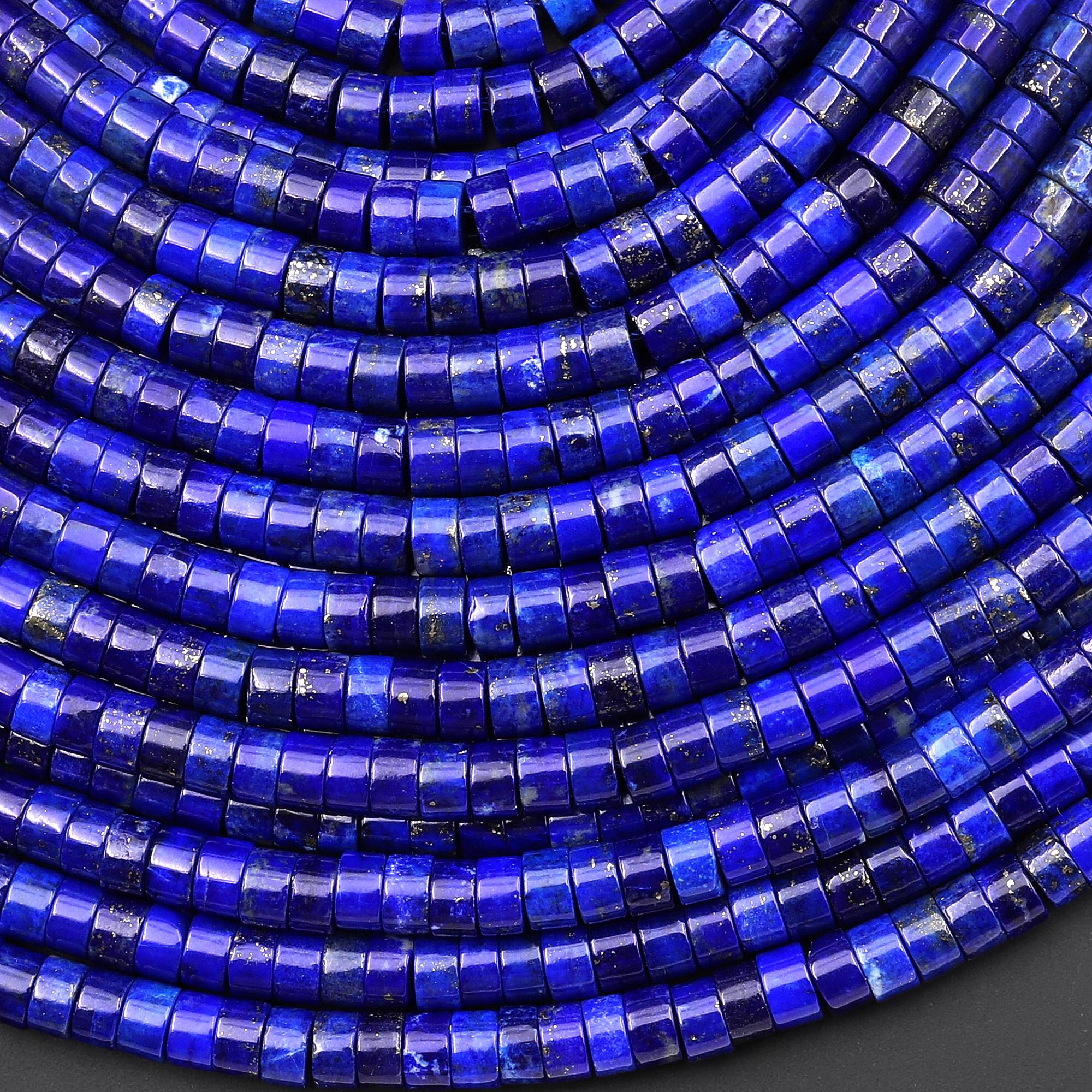 Aaa Natural Blue Lapis 3mm 4mm 5mm 6mm Heishi Rondelle Beads 15.5" Strand Aaa Natural Blue Lapis 3mm 4mm 5mm 6mm Heishi Rondelle Beads 15.5" Strand