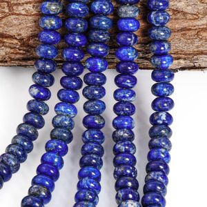 Blue Lapis Lazuli Gemstone Grade AAA Rondelle Loose Beads Full strand For Jewelry Making