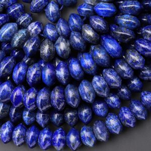 Blue Lapis Smooth 8mm 10mm Saucer Rondelle Beads 15.5" Strand