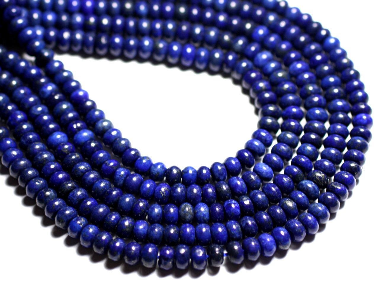 Fil 39cm 95pc Env - Perles De Pierre - Lapis Lazuli Rondelles 6x4mm Fil 39cm 95pc Env - Perles De Pierre - Lapis Lazuli Rondelles 6x4mm