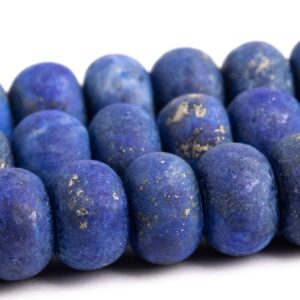 Matte Blue Lapis Lazuli Beads Grade A Gemstone Rondelle Loose Beads 6mm 8mm 10mm Bulk Lot Options
