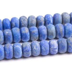 Matte Blue Lapis Lazuli Beads Genuine Natural Grade A Gemstone Rondelle Loose Beads 6mm 8mm Bulk Lot Options