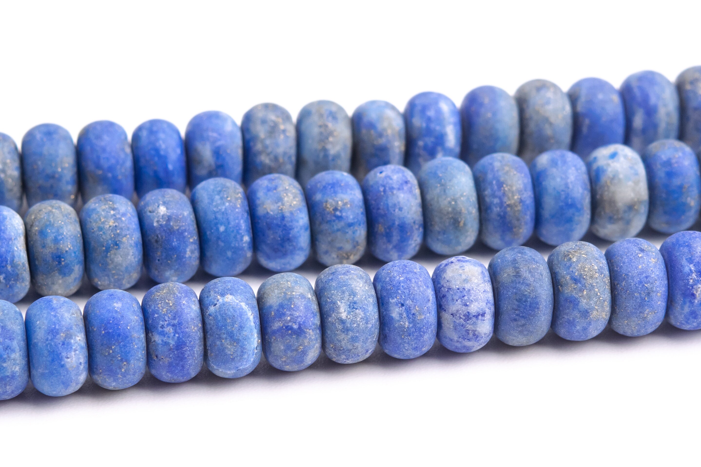 Matte Blue Lapis Lazuli Beads Genuine Natural Grade A Gemstone Rondelle Loose Beads 6mm 8mm Bulk Lot Options