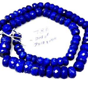 Natural Lapis Lazuli Rondelle Beads, Handmade Gemstone Strand (7-12mm)