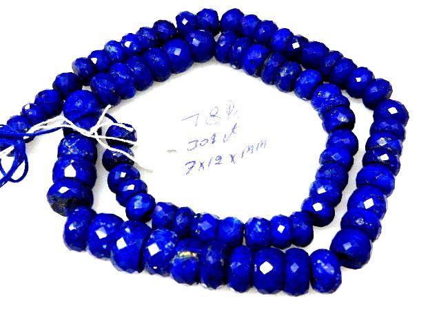 Natural Lapis Lazuli Rondelle Beads, Handmade Gemstone Strand (7-12mm)