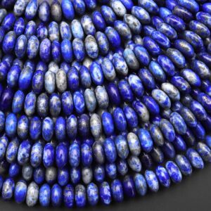 Natural Lapis Beads Smooth Thin Rondelle Saucer Beads 6mm 15.5" Strand