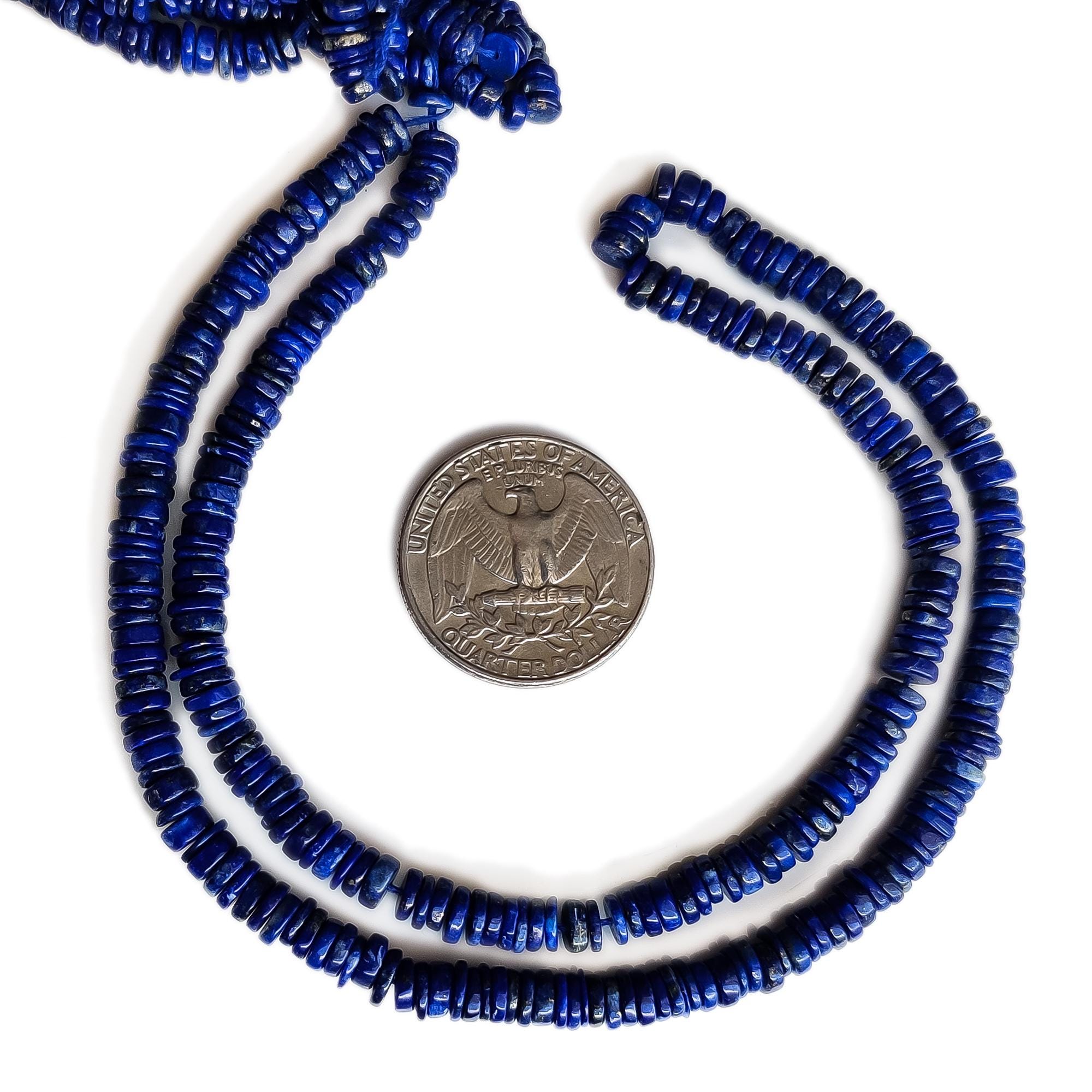 Natural Lapis Lazuli Smooth Tyre Shape Rondelle Beads, 5mm Gemstone Beads For Jewelry, 16 Inch Strand, Gde75 Natural Lapis Lazuli Smooth Tyre Shape Rondelle Beads, 5mm Gemstone Beads For Jewelry, 16 Inch Strand, Gde75