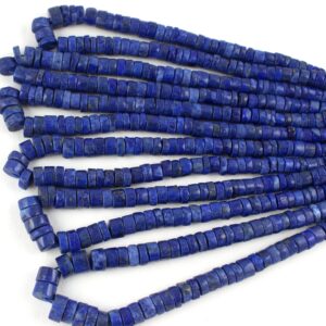 Natural Lapis Lazuli Tyre Beads: 7-12mm Smooth Wheel Strand (14 Inch)