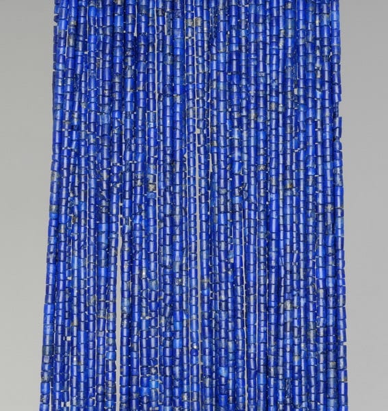 1mm Lapis Lazuli Gemstone Blue Round Tube Heishi Loose Beads 14 Inch Full Strand (90184287-849)