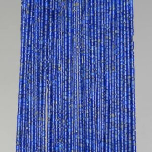1mm Natural Lapis Lazuli Gemstone Blue Round Tube Heishi Loose Beads 14 Inch Full Strand Lot 1,2,6,12 And 50 (90184287-849)