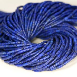 1x1mm Lapis Lazuli Gemstone Grade Aaa Blue Round Tube Heishi Loose Beads 15.5 Inch Full Strand (80005587-473)
