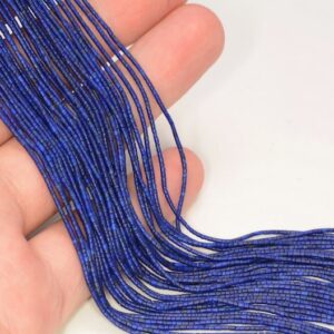 1x1mm Lapis Lazuli Gemstone Grade Aaa Blue Round Tube Heishi Loose Beads 14.5 Inch Full Strand Lot 1,2,6,12 And 50 (80005586-473)