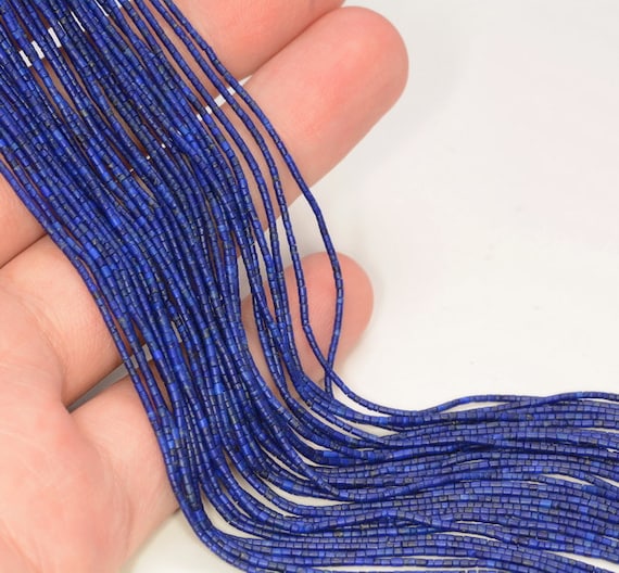 1x1mm Lapis Lazuli Gemstone Grade Aaa Blue Round Tube Heishi Loose Beads 14.5 Inch Full Strand Lot 1,2,6,12 And 50 (80005586-473)