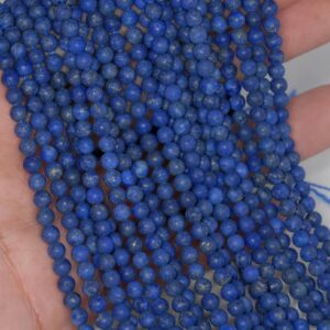 4mm Matte Lapis Lazuli Gemstone Garde A Blue Round Loose Beads 15.5 Inch Full Strand Lot 1,2,6,12 And 50 (90183217-276)