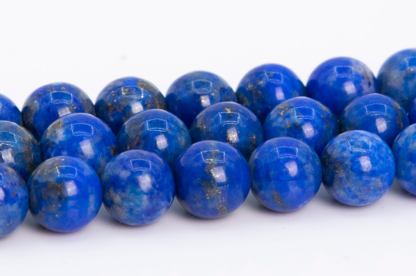 5-6mm Blue Lapis Lazuli Beads Afghanistan Grade A+ Genuine Natural Gemstone Full Strand Round Loose Beads 15" (111907-3455)