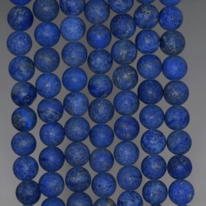 6mm Matte Lapis Lazuli Gemstone Garde A Blue Round Loose Beads 15.5 Inch Full Strand (90183218-276)