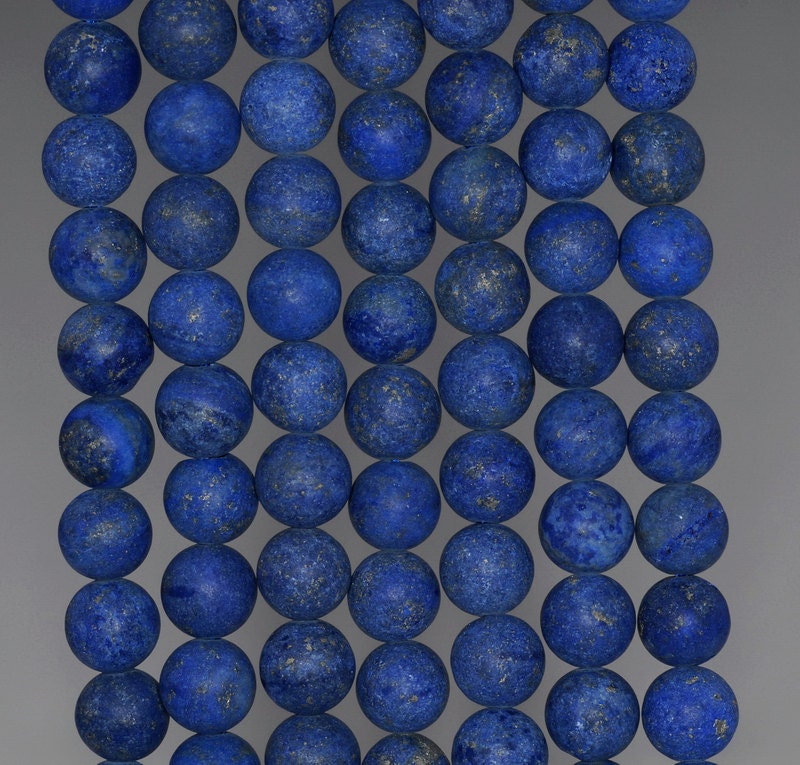 6mm Matte Lapis Lazuli Gemstone Garde A Blue Round Loose Beads 15.5 Inch Full Strand (90183218-276)