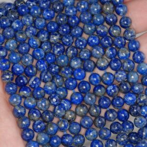 6mm Natural Lapis Gemstone Blue Round Loose Beads 15.5 Inch Full Strand Lot 1,2,6,12 And 50 (90186987-805)