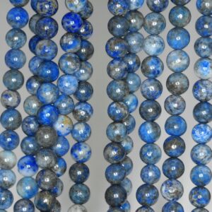 6mm Natural Lapis Lazuli Gemstone Grey Blue Round 6mm Loose Beads 15.5 Inch Full Strand (90145838-b72)