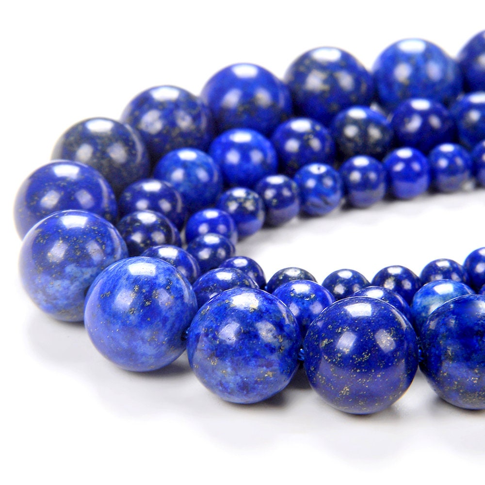 8mm Azura Lapis Lazuli Gemstones Round 8mm Loose Beads 7.5 Inch Half Strand (90105419 H-120)