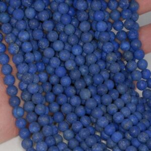 8mm Gold Matte Lapis Lazuli Gemstone Garde A Blue Round Loose Beads 15.5 Inch Full Strand Lot 1,2,6,12 And 50 (90183219-276)