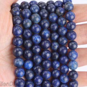 Dark Blue Lapis Lazuli Stone Beads, Beautiful Semi-precious Beads, Round Smooth Beads, Dark Elegant Beads, Full Strand, Diy Beads----stn0044