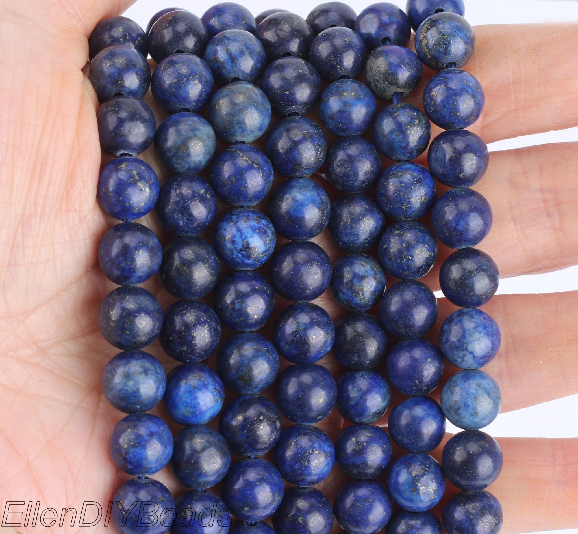 Dark Blue Lapis Lazuli Stone Beads, Beautiful Semi-precious Beads, Round Smooth Beads, Dark Elegant Beads, Full Strand, Diy Beads----stn0044