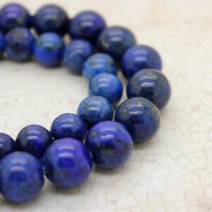 Lapis Lazuli (dyed) Smooth Round Gemstone 8mm 10mm 12mm Beads (8" Strand - 2.5 Mm Hole) - 8rn03