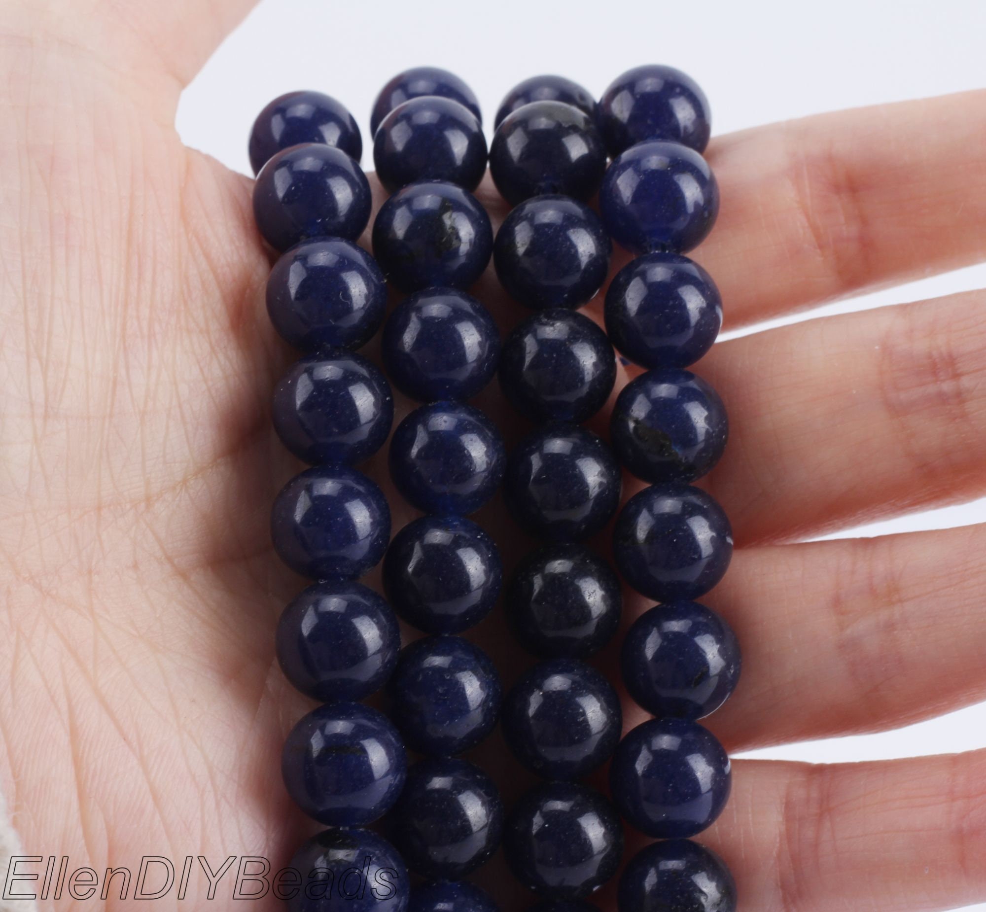 Lazuline Gemstone Beads, Lapis Lazuli Dark Blue Beads, Beautiful Round Smooth Beads, Deep Elegant Beads, Full Strand, Diy Beads-----stn0033