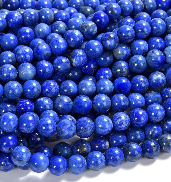 Natural Denim Blue Lapis Gemstone Round 8mm Loose Beads Bulk Lot 1,2,6,12 And 50 (d554)